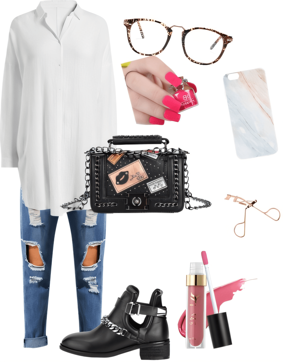 Effortlessly Chic: The Downtown Diva's White & Denim Dream by Urvashi modi