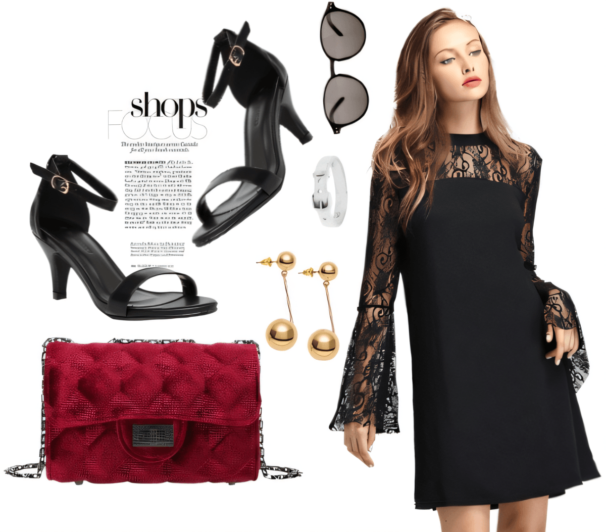 Midnight Romance: A Black Lace Dream with Bold Red Accents by Rubina Shaikh