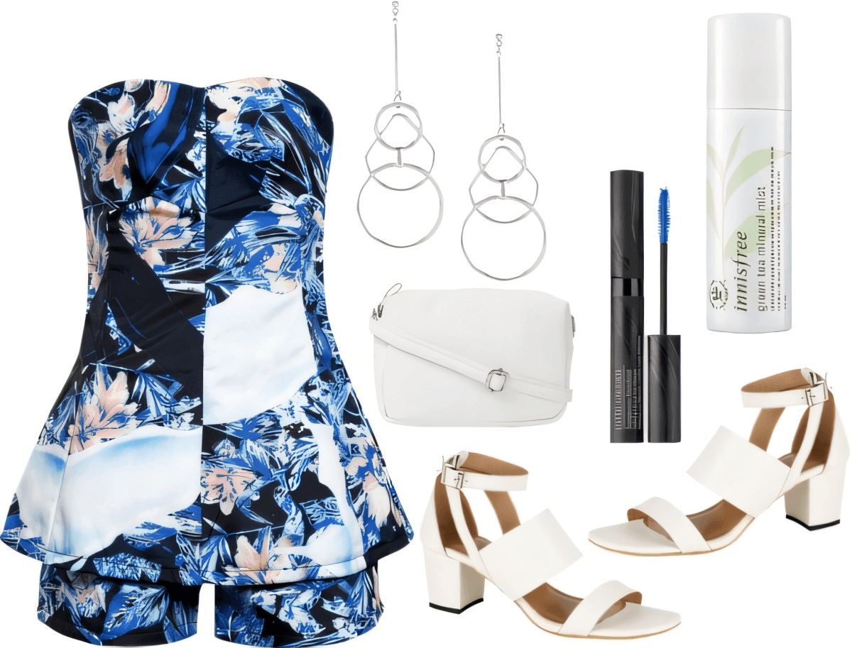 Blooming Blues Peplum Romper Ensemble - Your Perfect Summer Soirée Statement Blooming Blues Peplum Romper Ensemble - Your Perfect Summer Soirée Statement by ritika.gupta9613