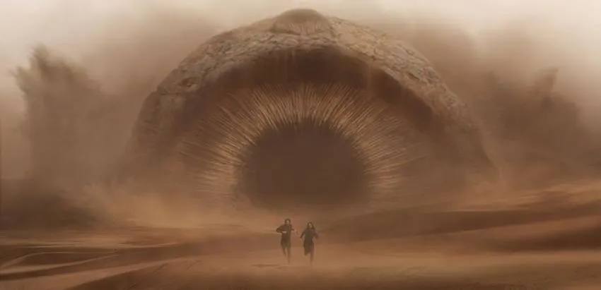 Dune 2021 CGI Shai-Hulud Sand Worm CGI effects from Dune 2021