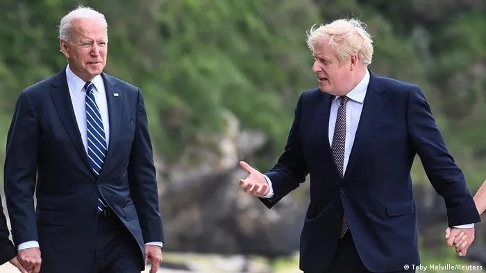 G7 2021 Boris Johnson and Joe Biden at G7
