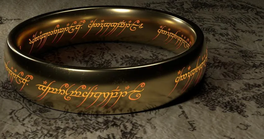 Ring of Power Golden ring with an inscription