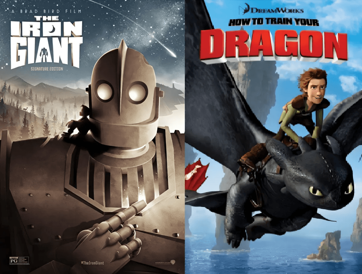 The Iron Giant and How to Train Your Dragon the iron giant and how to train your dragon posters