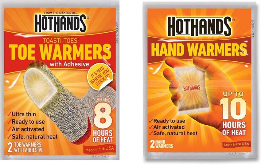 Hand and foot warmers are your friends keeping warm while saving money