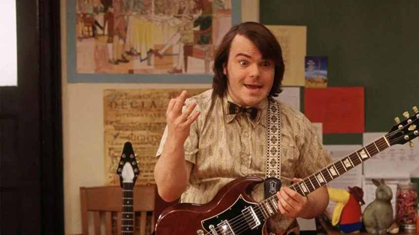 School of Rock movie still school of rock movie still jack black guitar