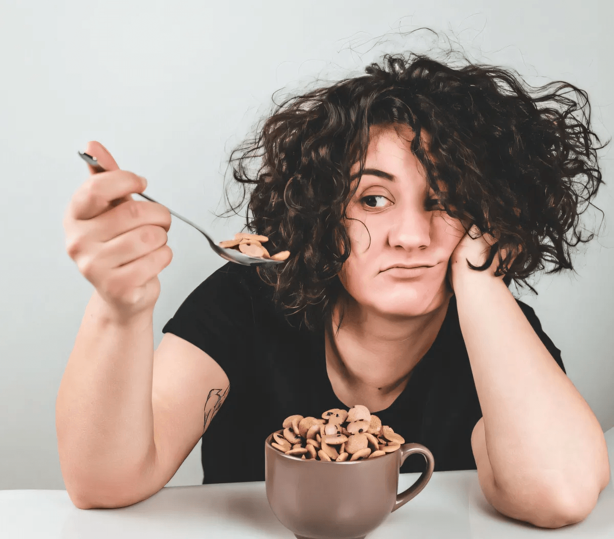 woman eating oatmeal