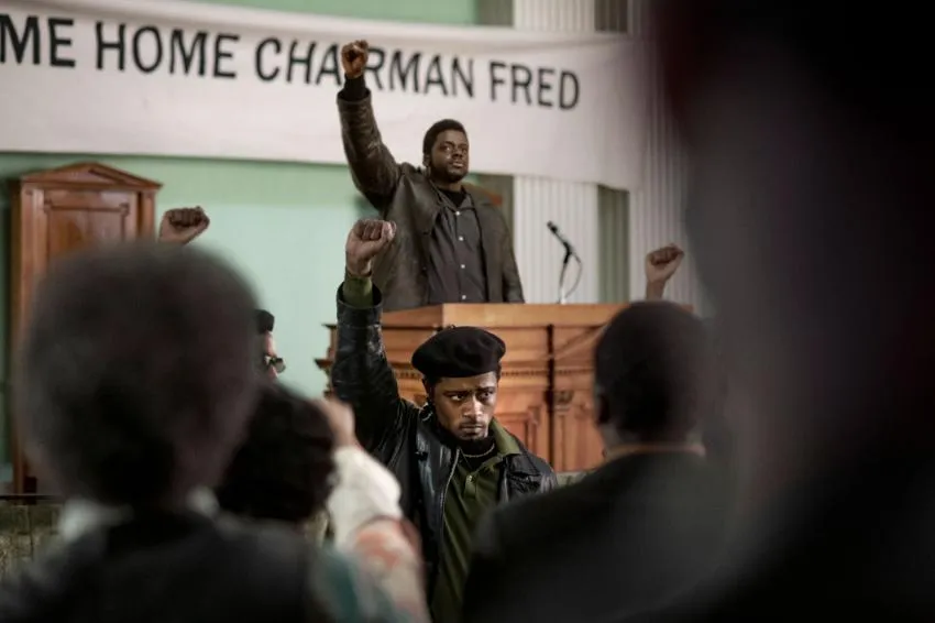 William O'Neal and Fred Hampton Black Panther Rally in Judas and the Black Messiah