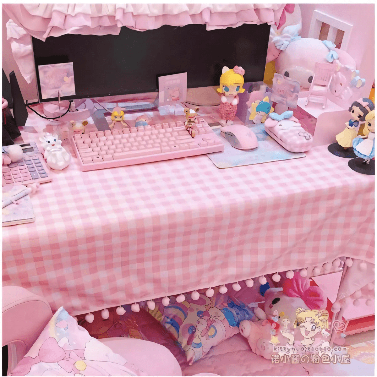 pink tablecloth