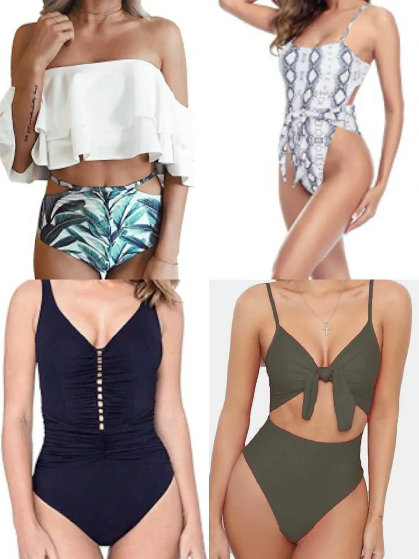 Swimwear guidelines for athletic and rectangle shaped body