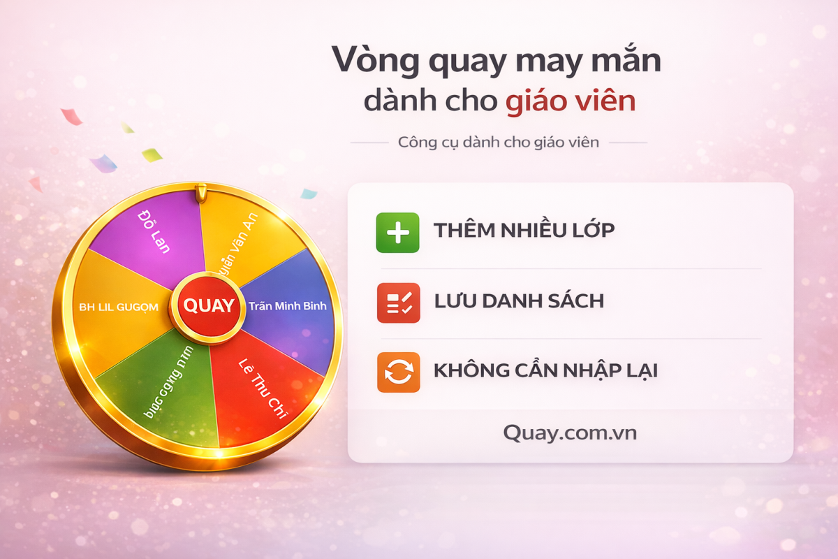 Quay.com.vn Nâng Cấp 3.0 Ra Mắt Vòng Quay May Mắn Cho Giáo Viên Quản Lý Đa Lớp by vongquaymayman