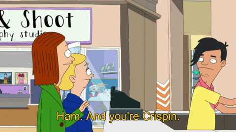 Ham, Crispin, and Judy  Pride and Prejudance The Great North Crispin Judy Ham mall scene