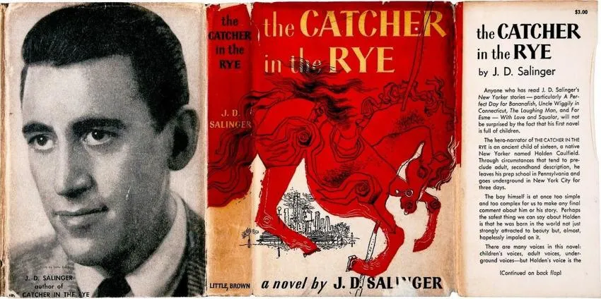 The Catcher In The Rye J.D. Salinger with the jacket cover for The Catcher In The Rye