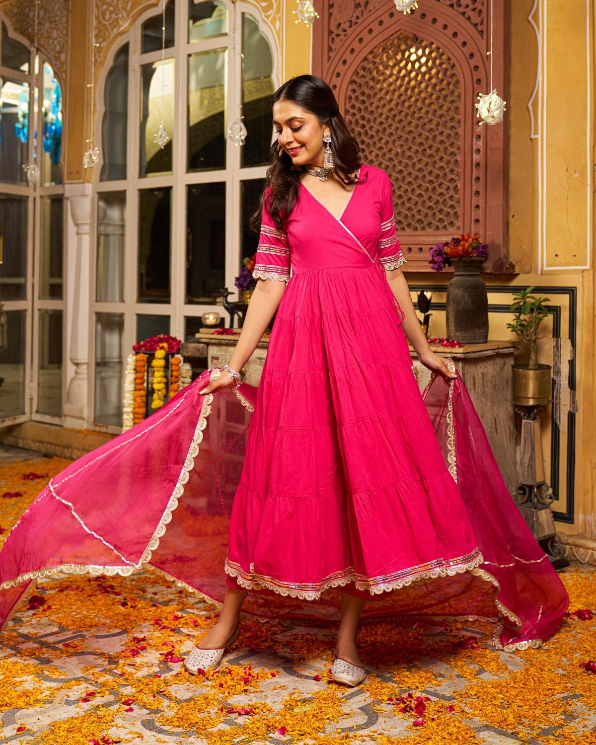 Buy Haya Cotton Gotapatti Suit Set Online - Guleri by Guleri