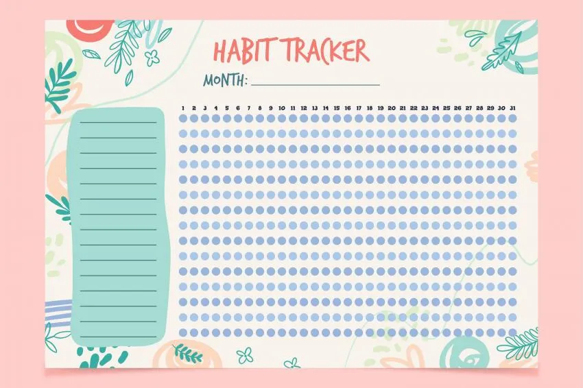 Habit trackers with days of the month