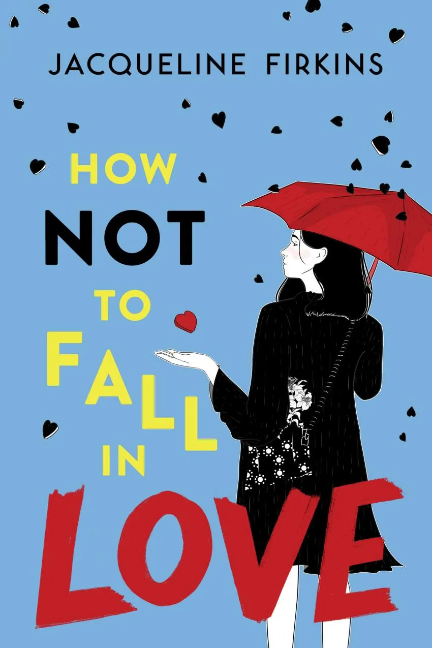 book cover for how not to fall in love, upcoming romance novel for teens and young adults 