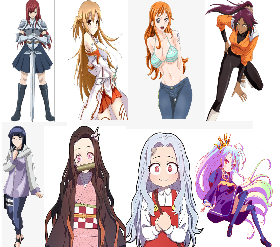 best, popular female anime characters, cute and beautiful