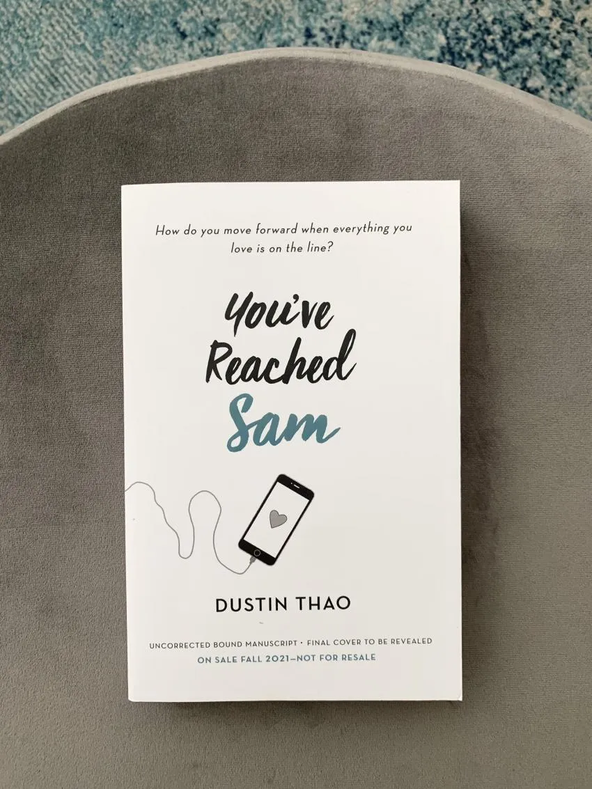 You've Reached Sam by Dustin Thao Photo of bound manuscript version of You've Reached Sam