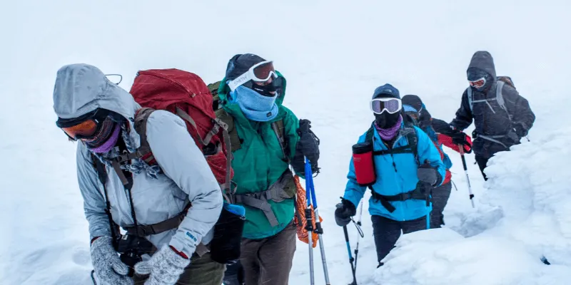 Winter sports with gaiter and balaclava