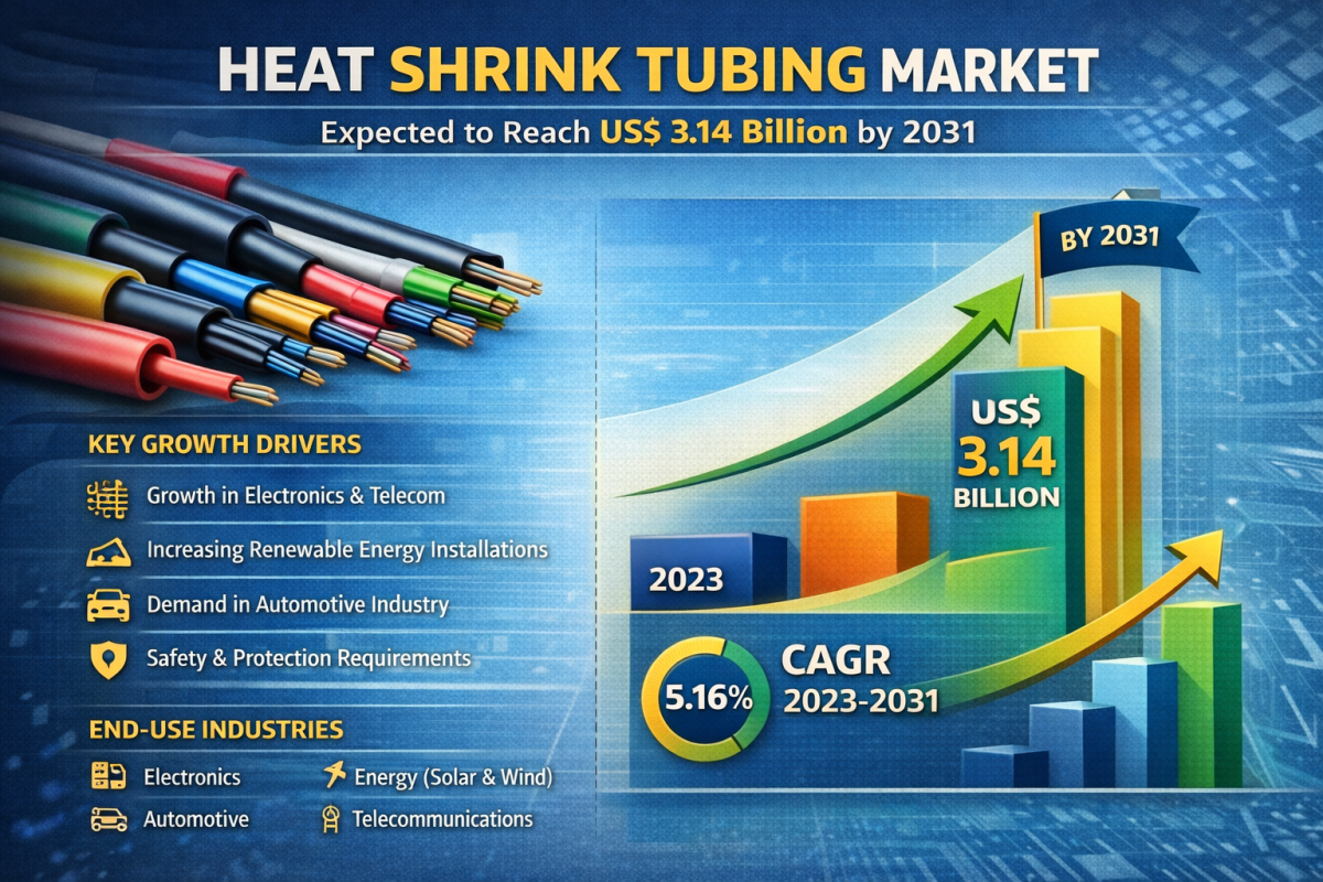 Heat Shrink Tubing Market Size And Forecast Highlighting Opportunities In Telecom And Oil And Gas Sectors by News Wires