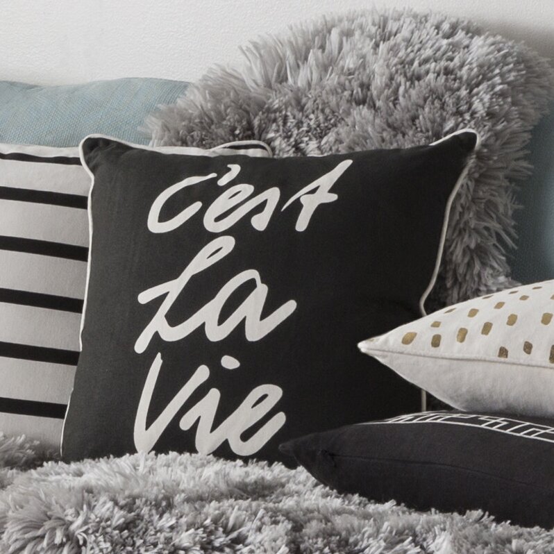 C'est la vie throw pillow C'est la vie, French words, designs and themed things for decor