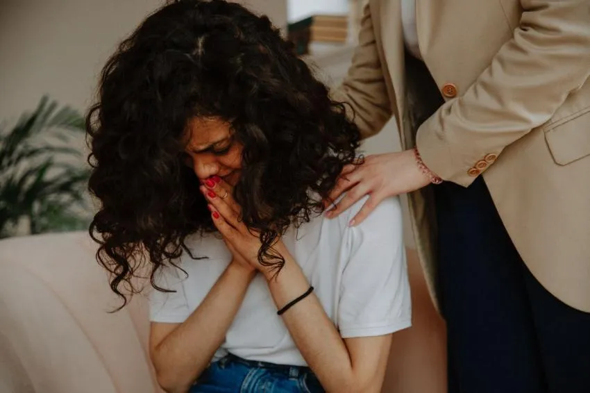 therapist consoling client therapist consoling client