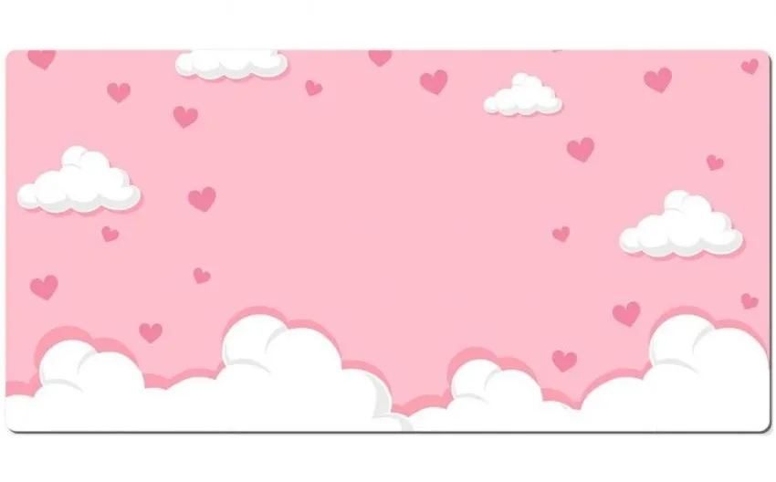 hearts pink sky mat