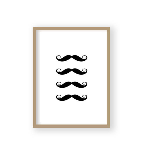 Moustache print Moustache art, French designs and themed things for decor