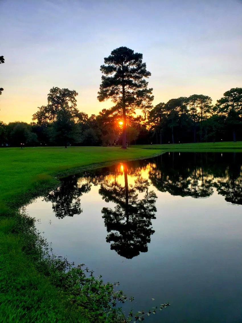 Sunset to experience silence A lake at sunset to experience silence