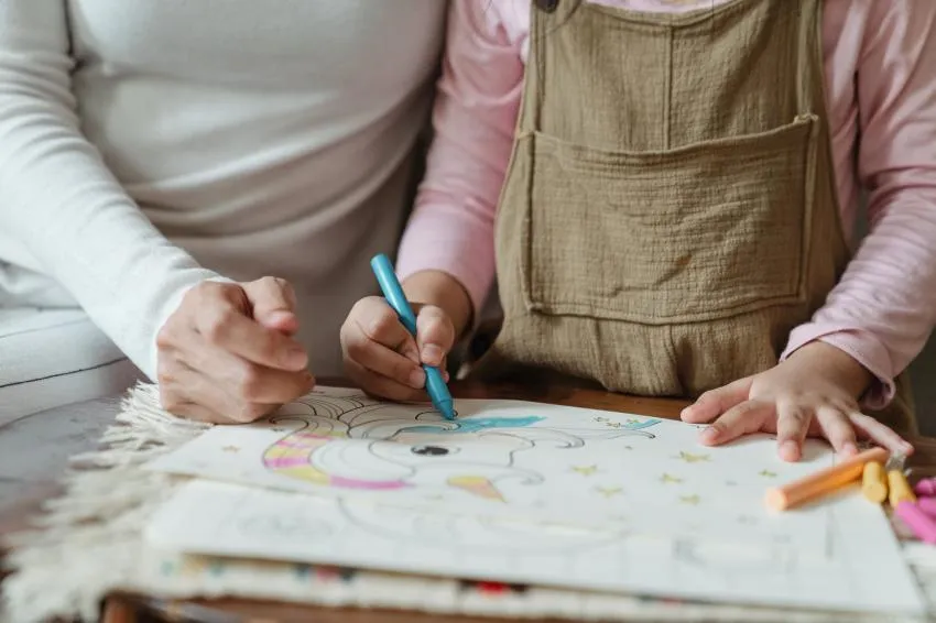Child and parent coloring