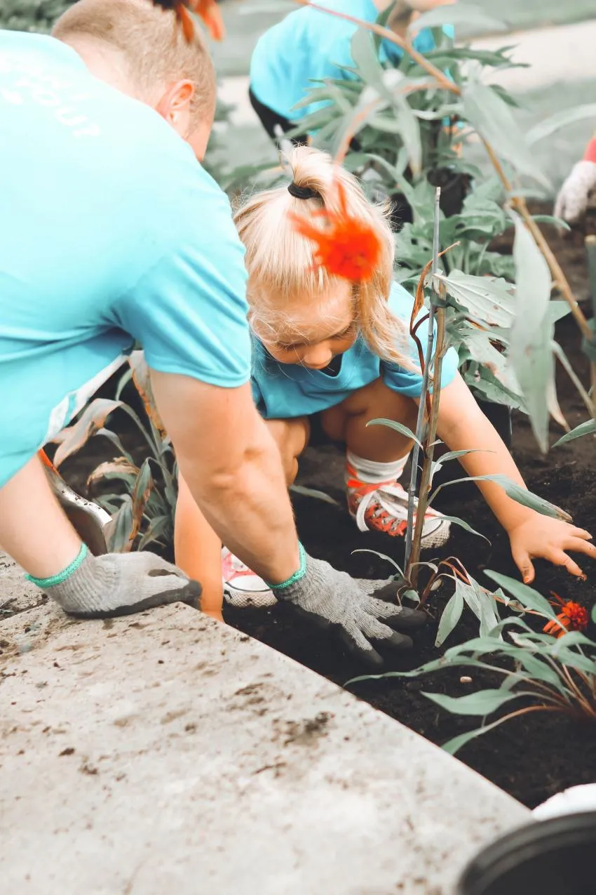 Gardening with your whole family together