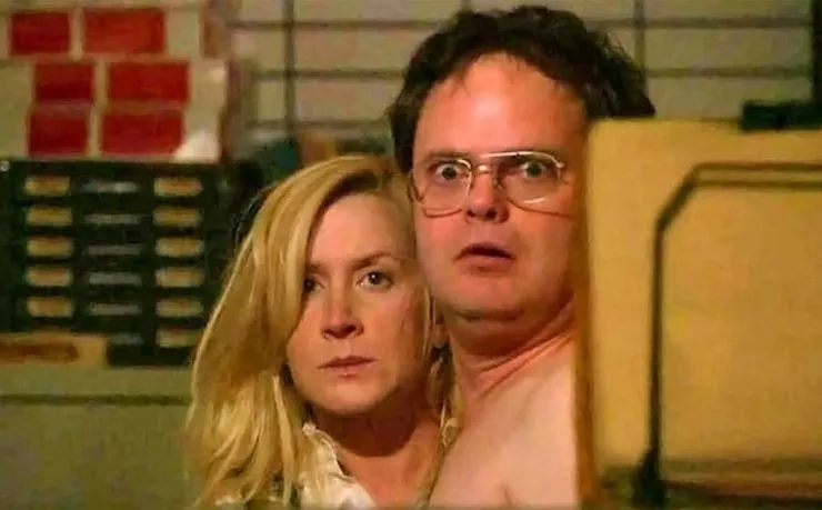 Dwight & Angela The Office's Dwight and Angela get caught having sex