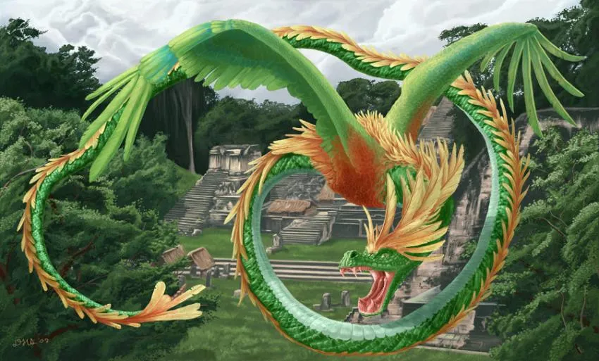 meso american aztec dragon