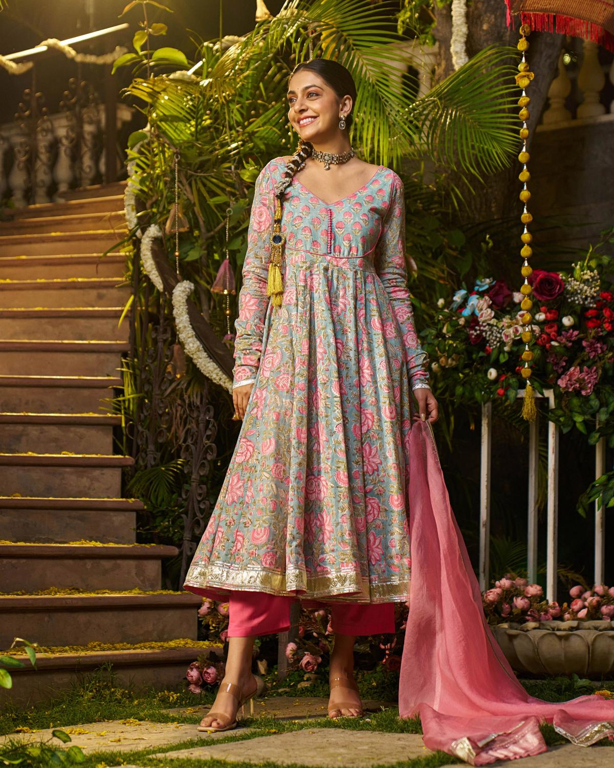 Shop Trendy Cotton Anarkali Kurta Set For Ladies by Guleri