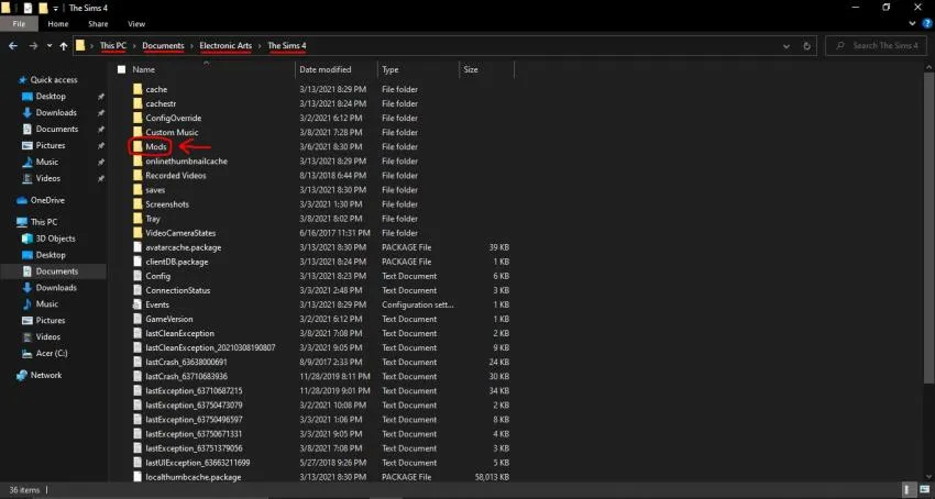 sims 4 mods file path