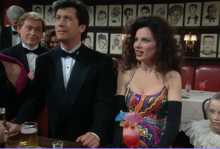 Fran Fine wearing glitzy dress