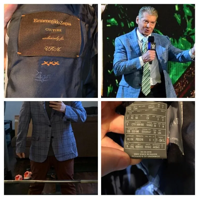 Redditor finds Vince McMahon's jacket at thrift store Redditor buys Vince McMahon's Couture Jacket from thrift store