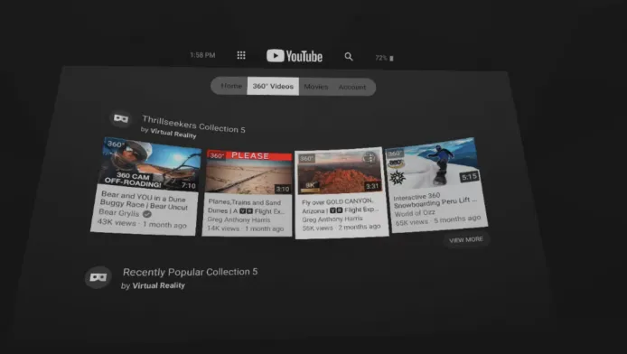 YouTube en realidad virtual youtube vr