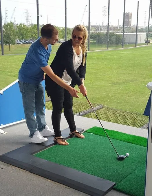 PoJoe golfing on date night