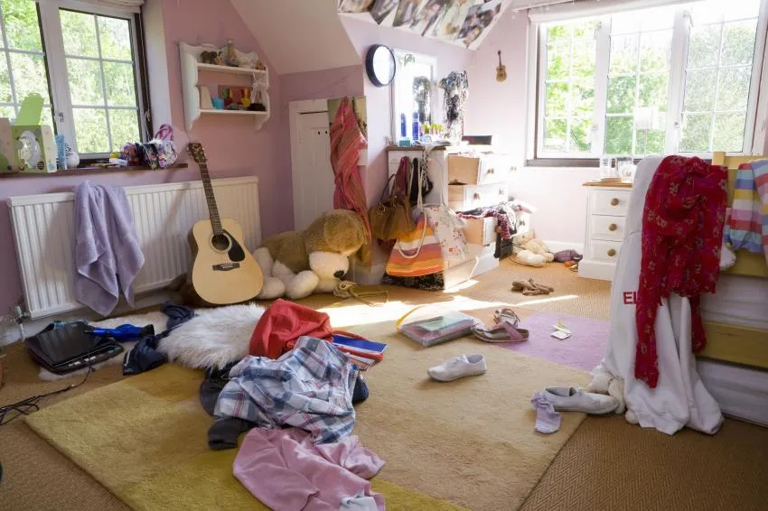 unorganised room while living alone