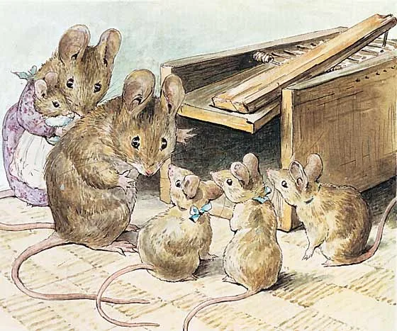 Beatrix Potter Illustration Mice in Beatrix Potter style realistic yet still anthropomorphic