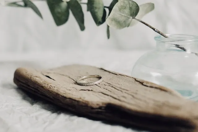 minimalist ring on wood
