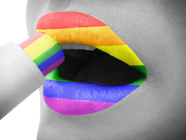 lips gay rainbow flag mouth lipstick homosexual 