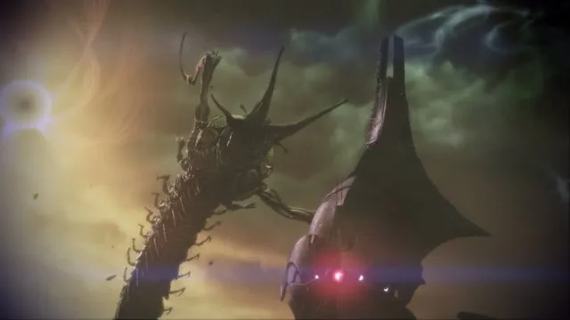 Kalros the thresher maw attacking a Reaper on Tuchanka