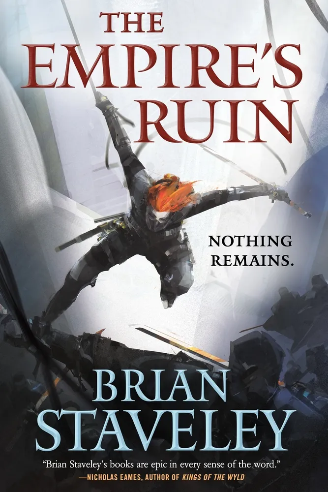 Ashes of the Unhewn Throne trilogy Empire's Ruin by Brian Staveley fantasy book cover
