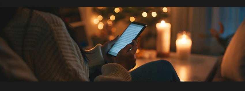A woman holding a mobile phone, crafting compelling text messages to captivate donor attention