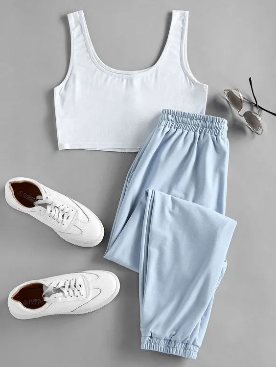 Crop top and jogger pant set