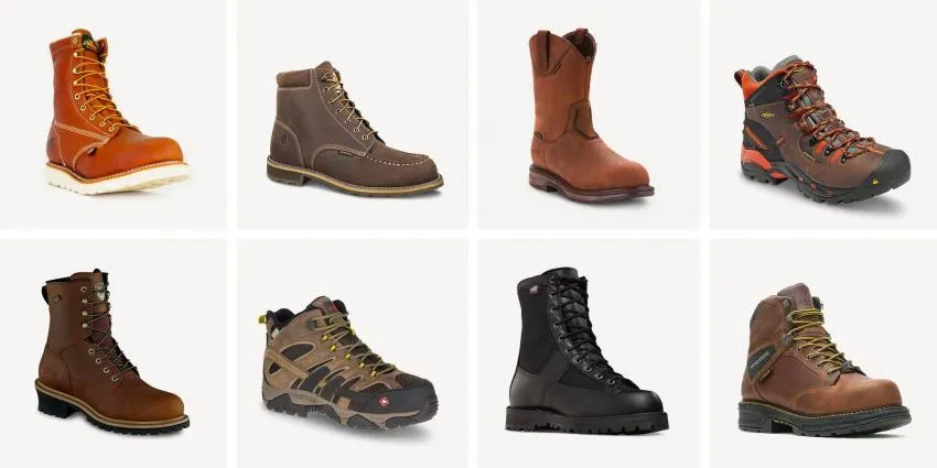 Various styles of mens boots