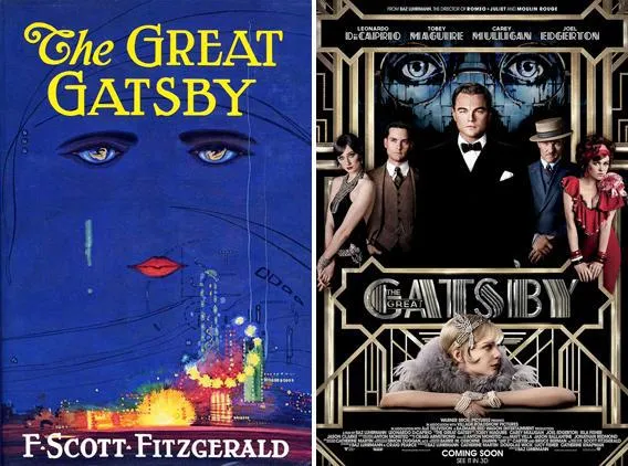 The Great Gastby movie poster and book