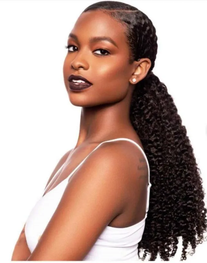 drawstring ponytail for black women with natural hair 
