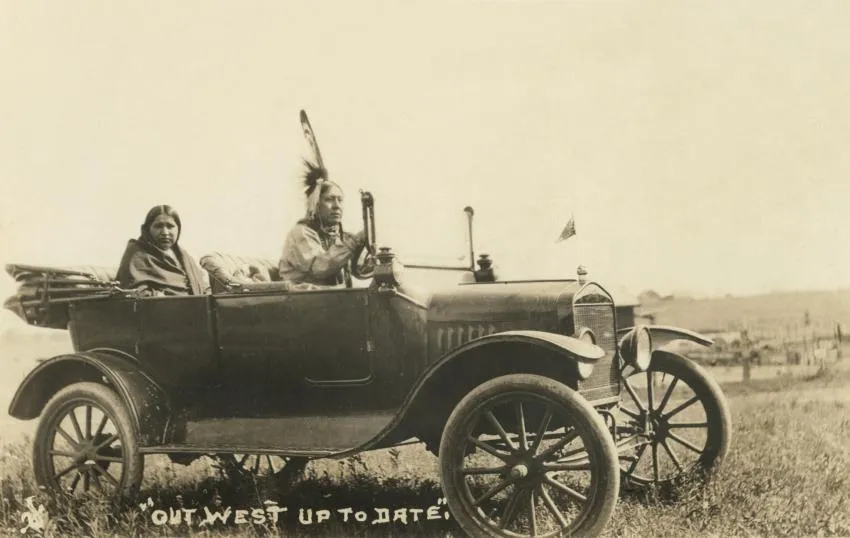 Osage Natives in car Depiction of Osage wealth in 1920's